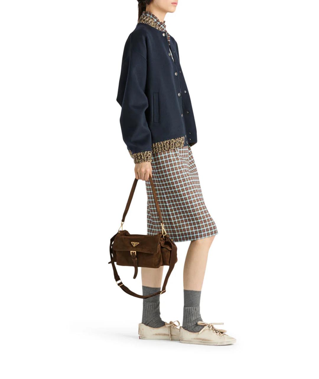 PRADA Коричневая замшевая сумка через плечо, фото 2