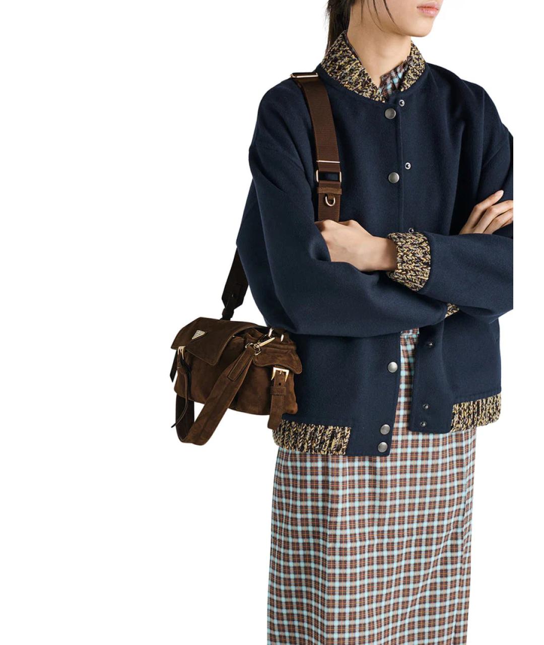 PRADA Коричневая замшевая сумка через плечо, фото 4