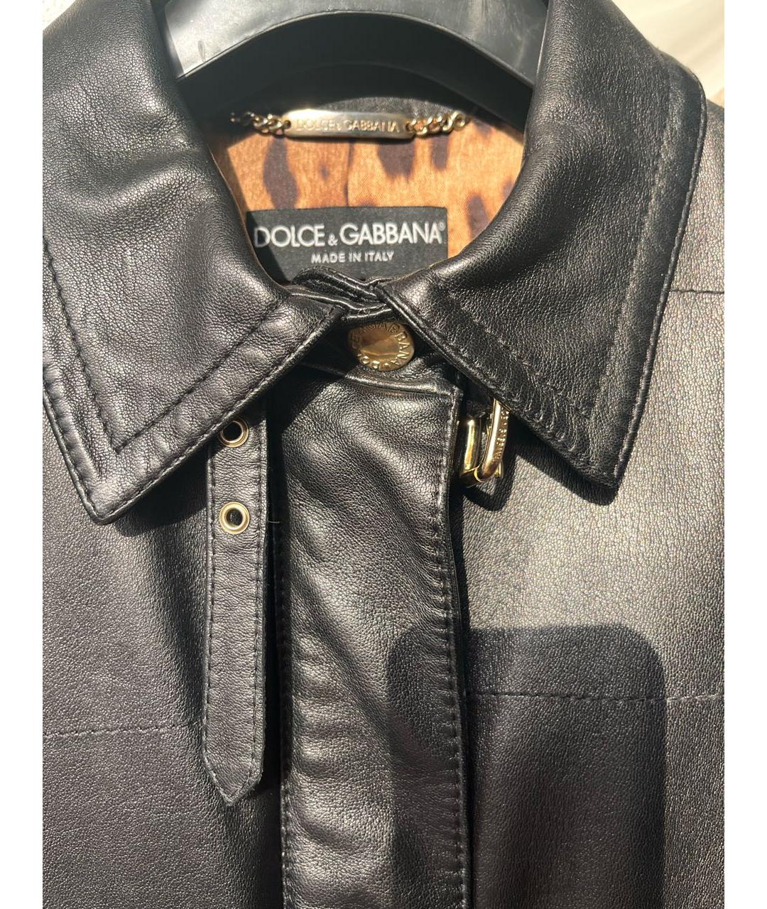 DOLCE&GABBANA Черная кожаная куртка, фото 3