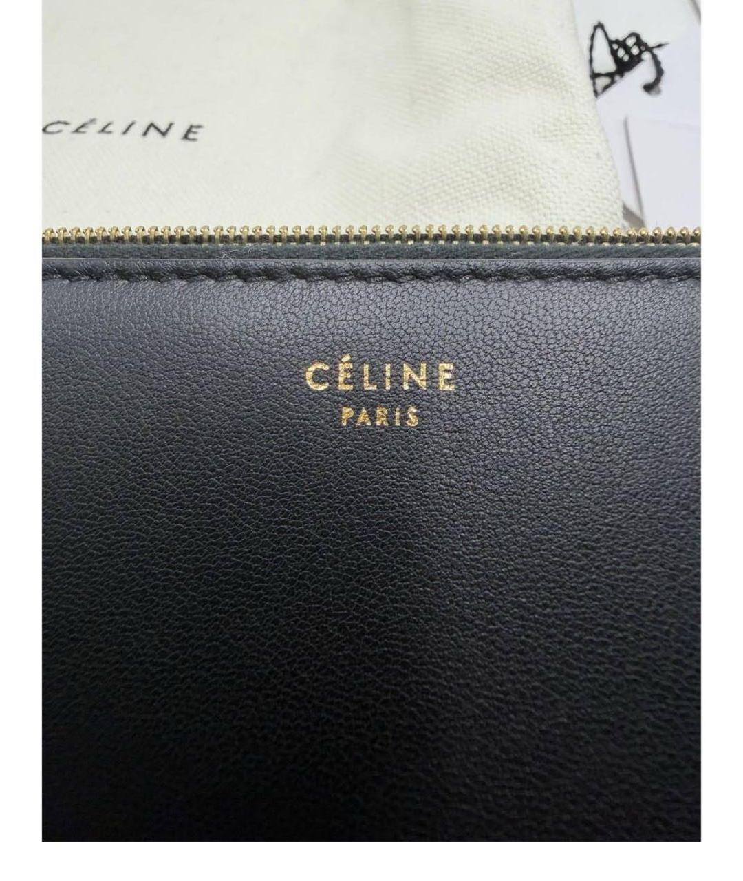 CELINE Черный кожаный кошелек, фото 5