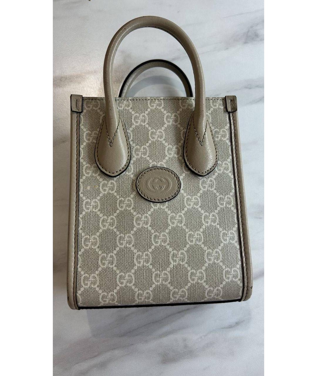 GUCCI Бежевая кожаная сумка через плечо, фото 4