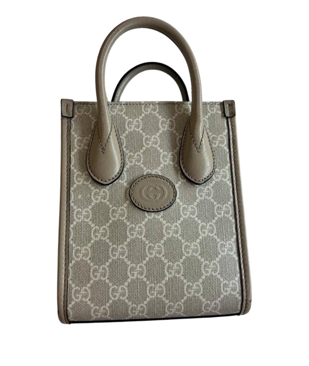 GUCCI Бежевая кожаная сумка через плечо, фото 1