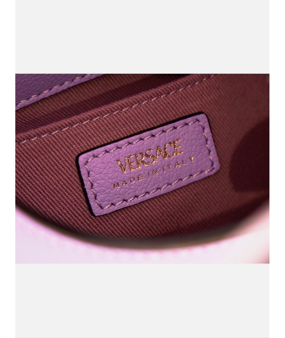 VERSACE Фиолетовая кожаная сумка через плечо, фото 4
