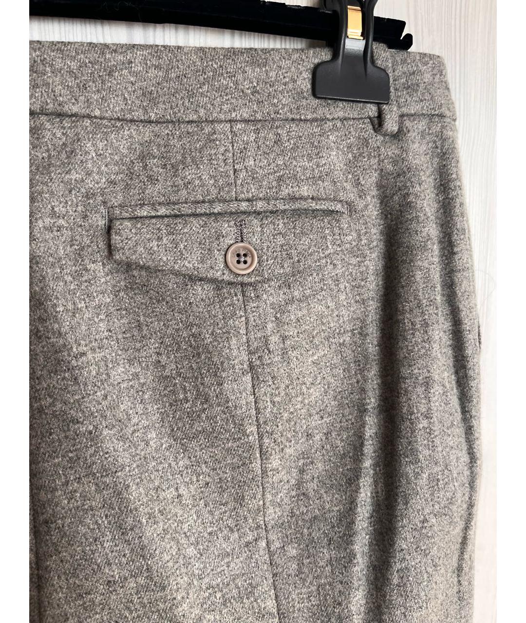 LORO PIANA Серые кашемировые брюки узкие, фото 4