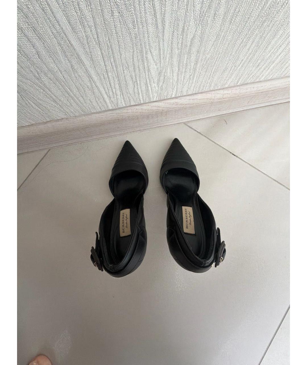BURBERRY Черные кожаные туфли, фото 3
