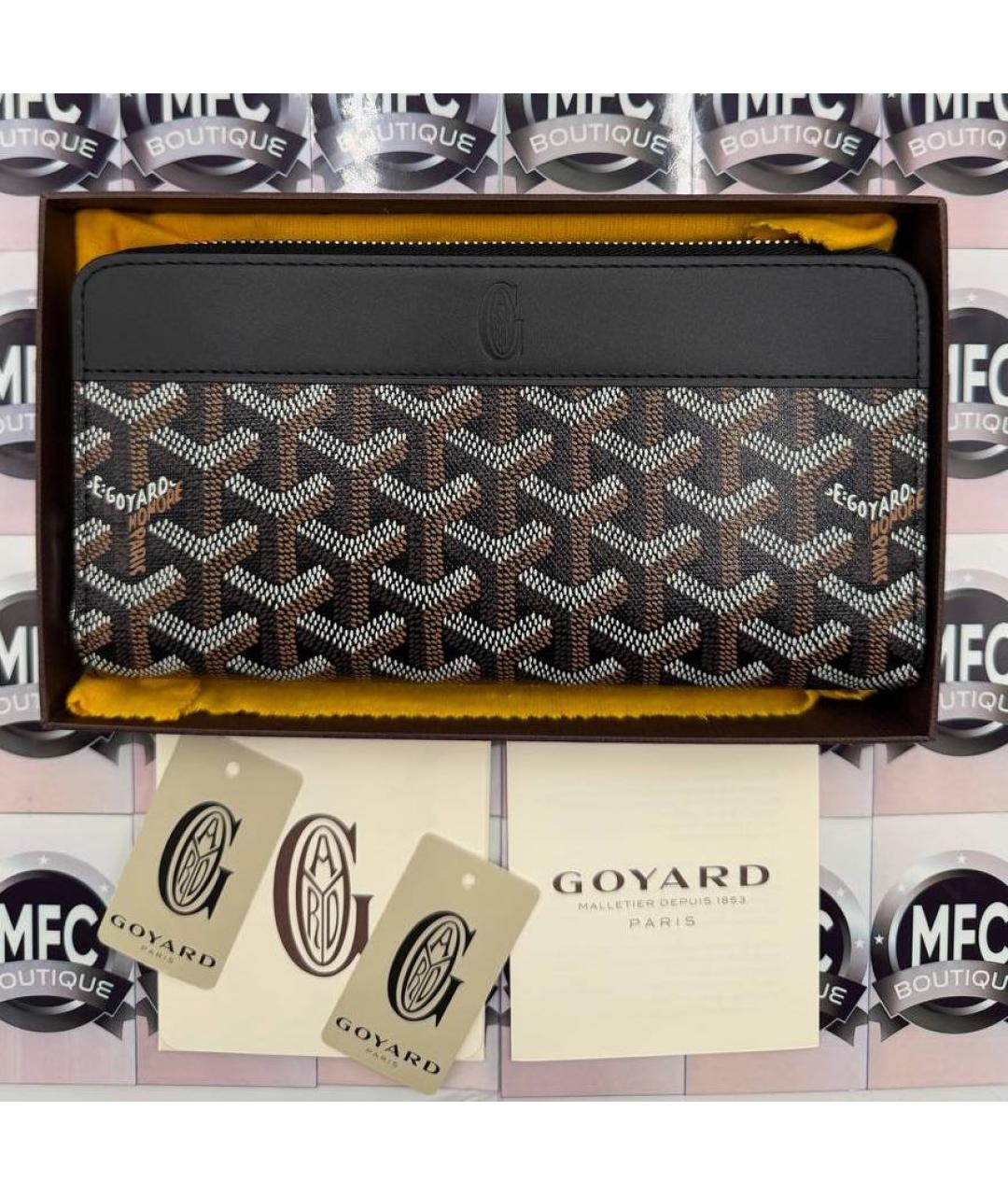 GOYARD Черный кожаный кошелек, фото 2