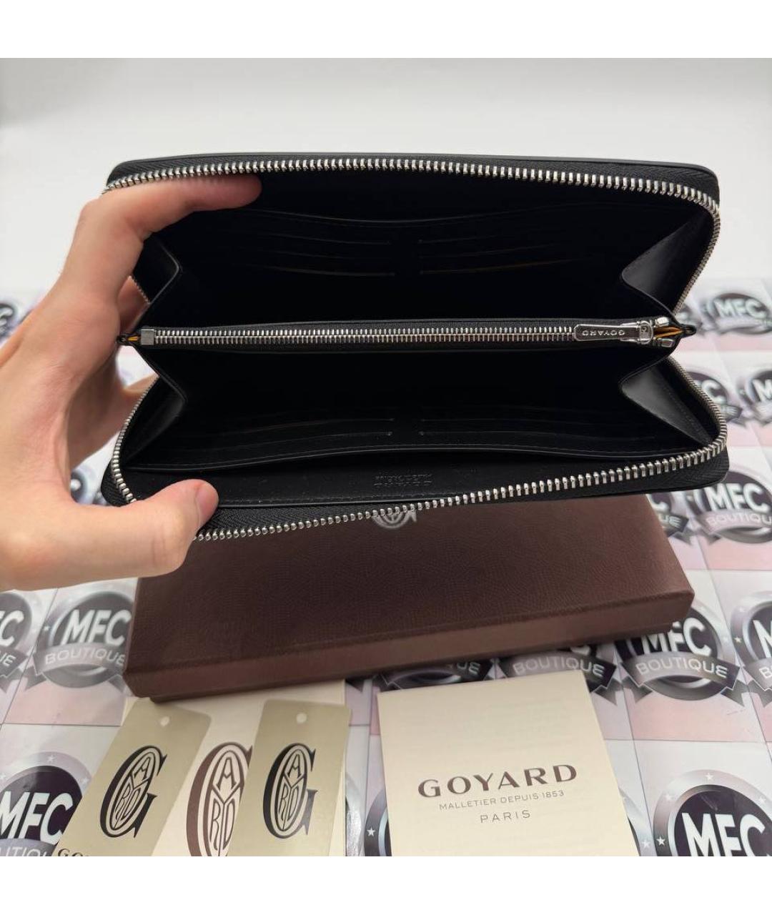 GOYARD Черный кожаный кошелек, фото 4