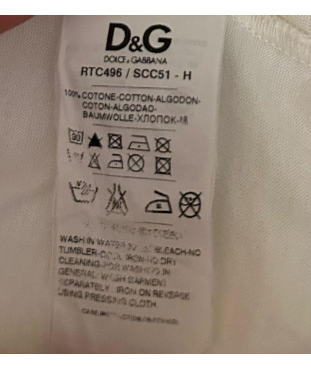 DOLCE&GABBANA Белая хлопковая майка, фото 5