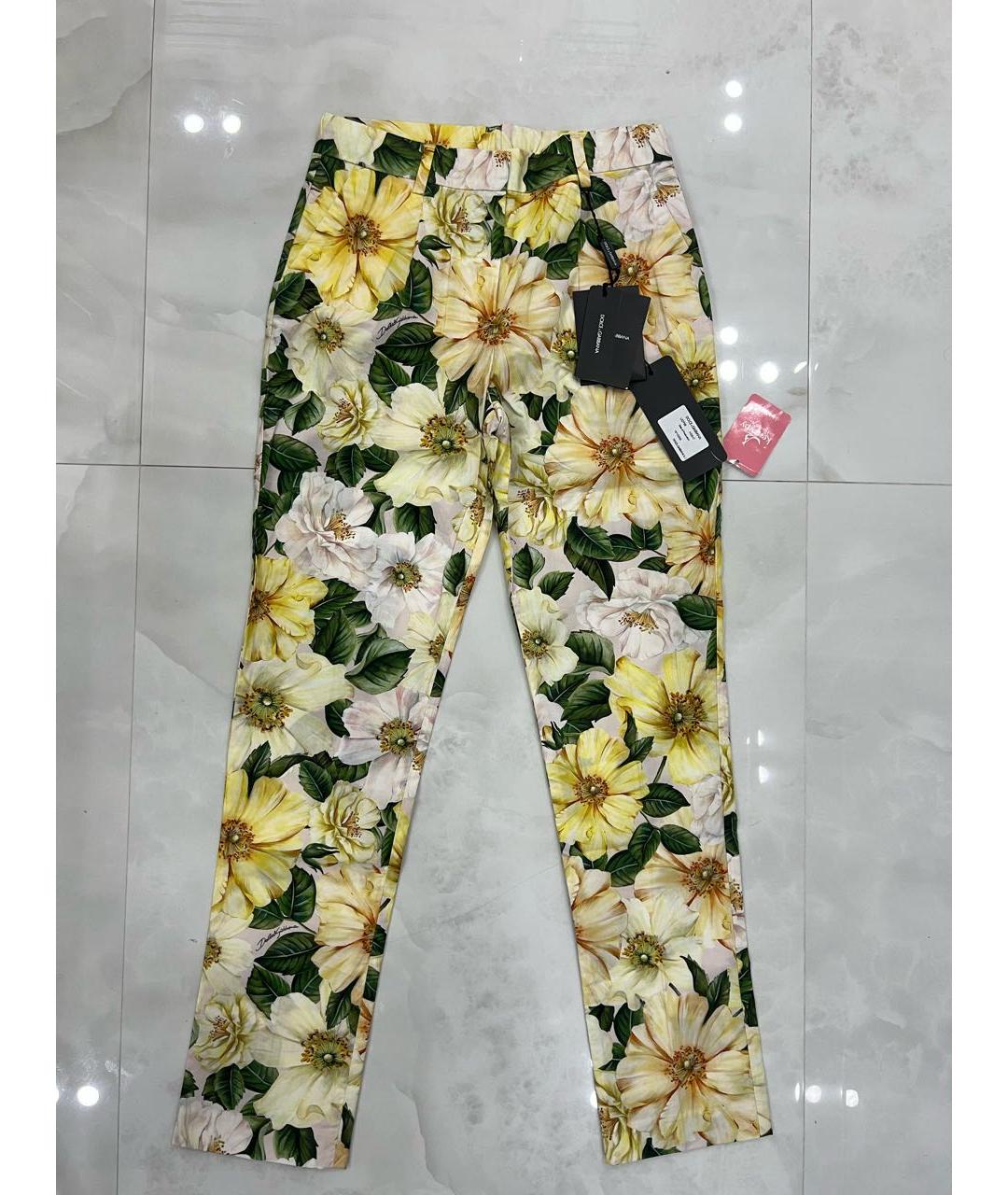 DOLCE&GABBANA Желтые хлопковые брюки и шорты, фото 3