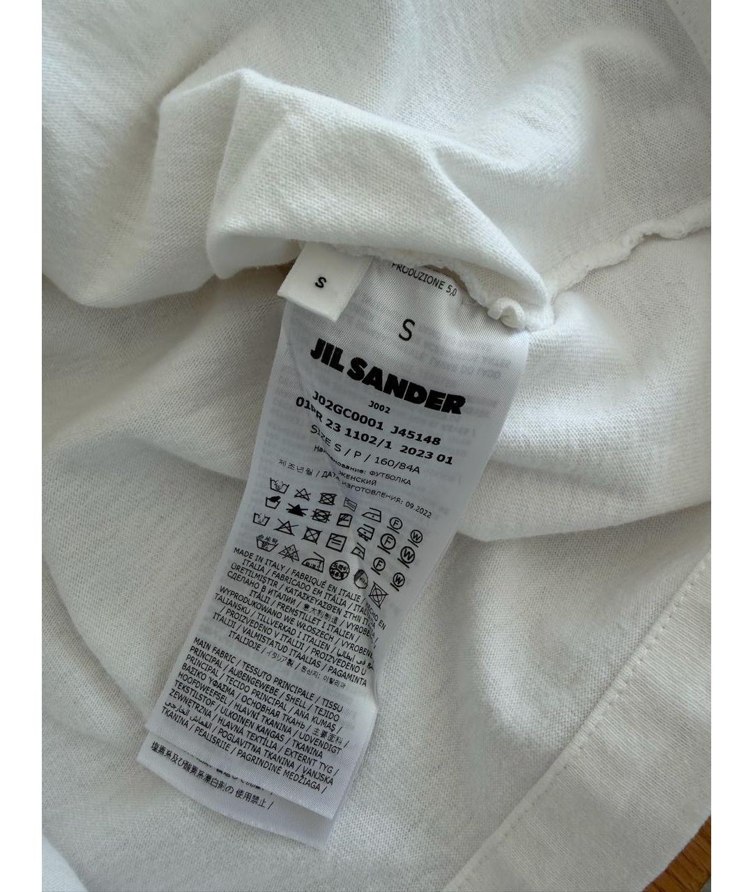 JIL SANDER Белая хлопковая майка, фото 2
