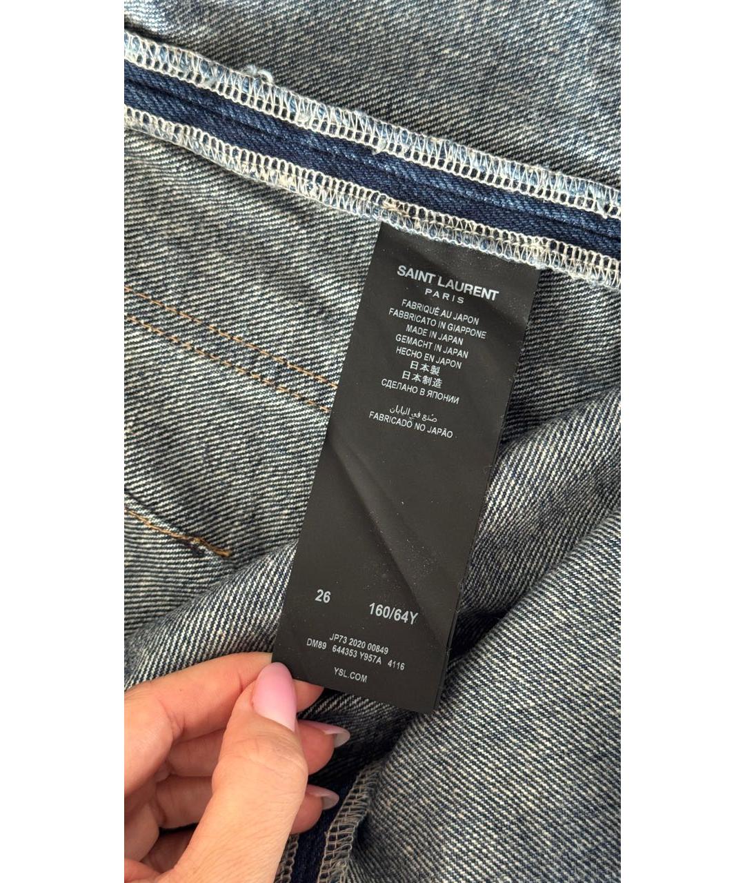 SAINT LAURENT Синие деним шорты, фото 7