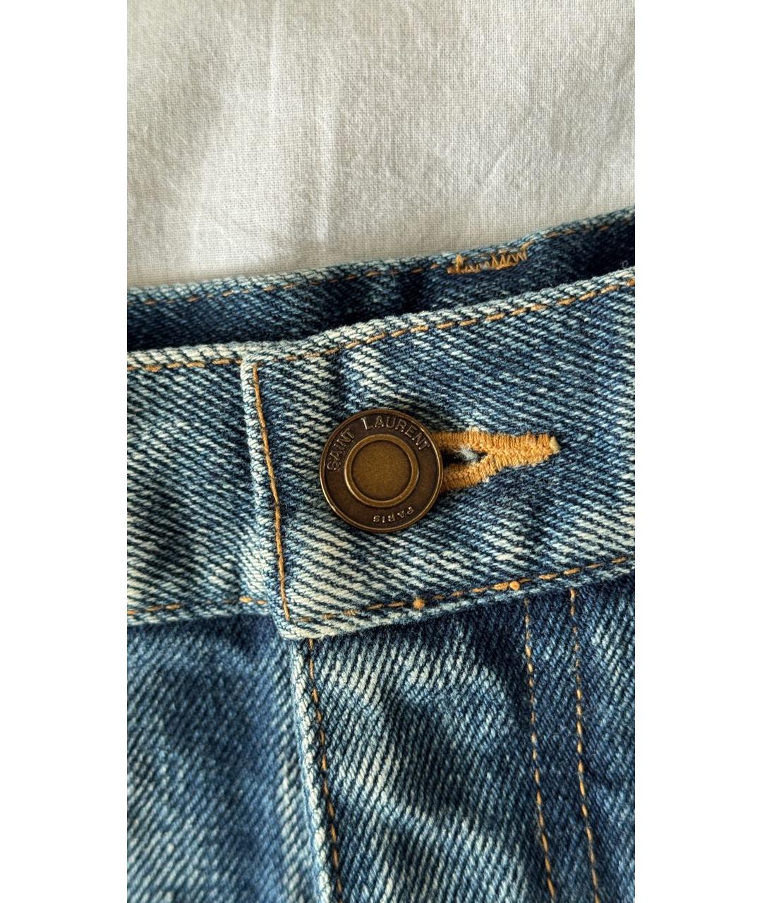 SAINT LAURENT Синие деним шорты, фото 5