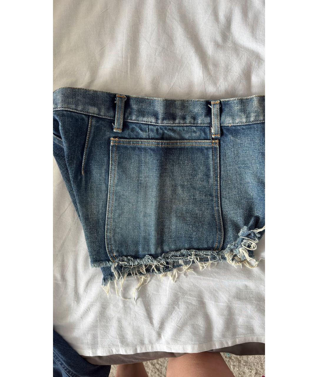 SAINT LAURENT Синие деним шорты, фото 4