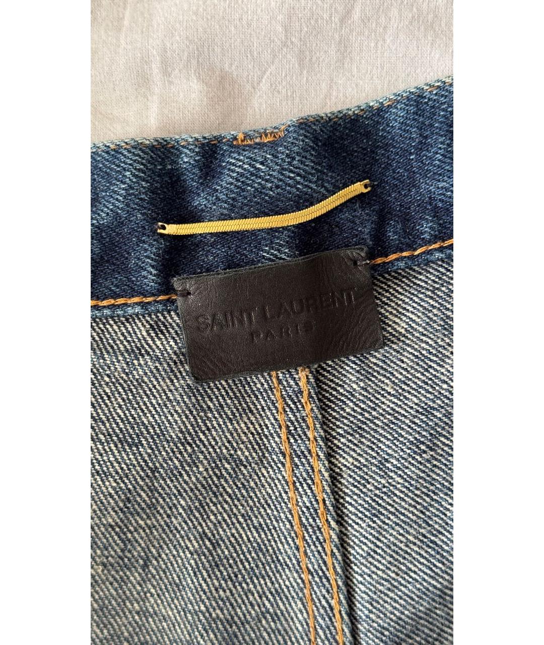 SAINT LAURENT Синие деним шорты, фото 6