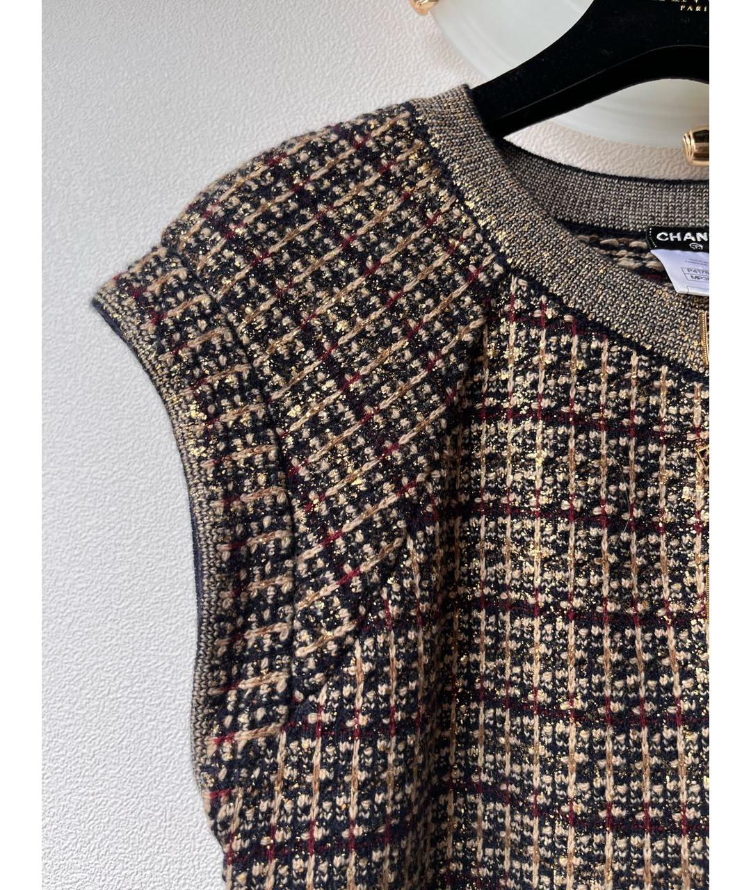 CHANEL Мульти кашемировое повседневное платье, фото 3