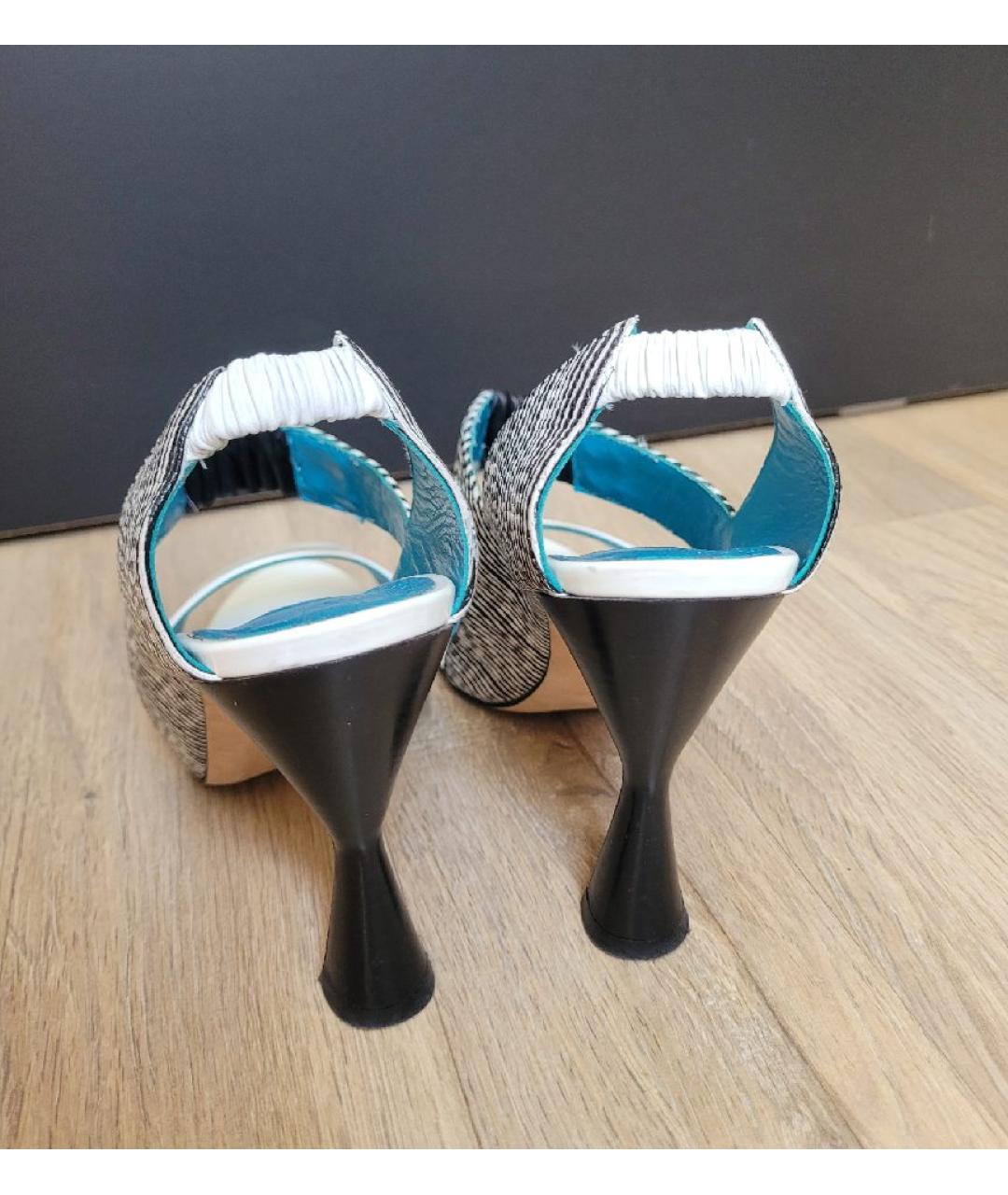 MANOLO BLAHNIK Мульти кожаные босоножки, фото 4