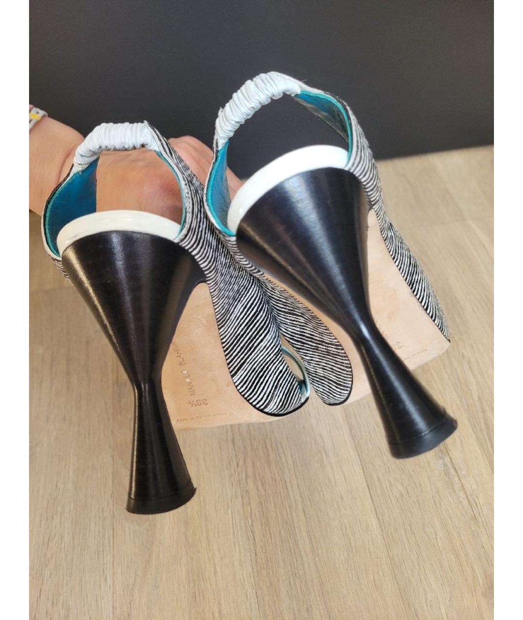 MANOLO BLAHNIK Мульти кожаные босоножки, фото 6