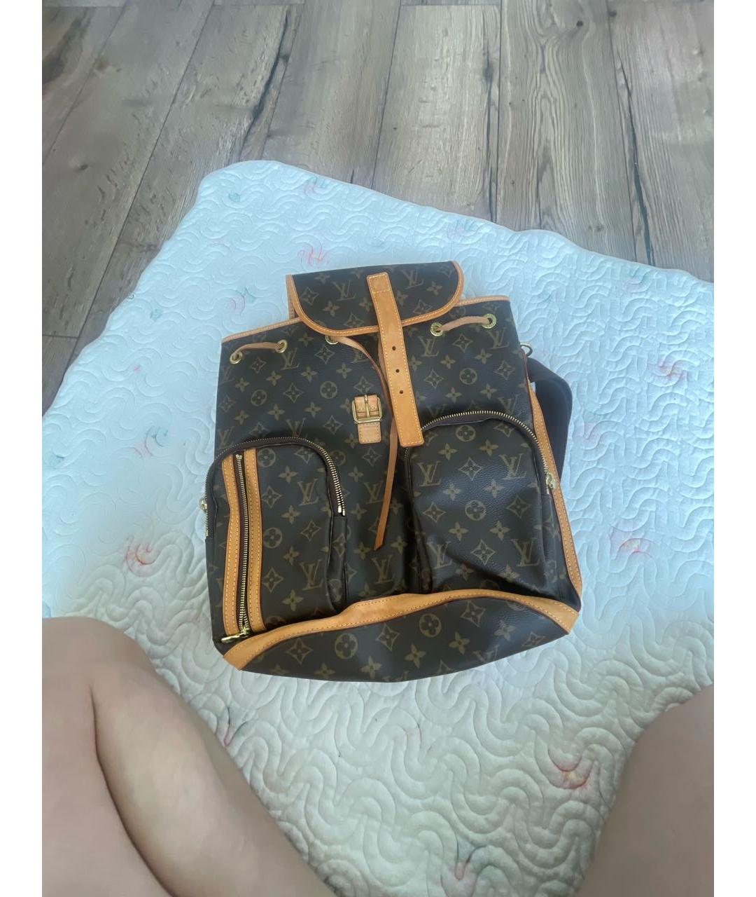 LOUIS VUITTON Коричневый кожаный рюкзак, фото 5