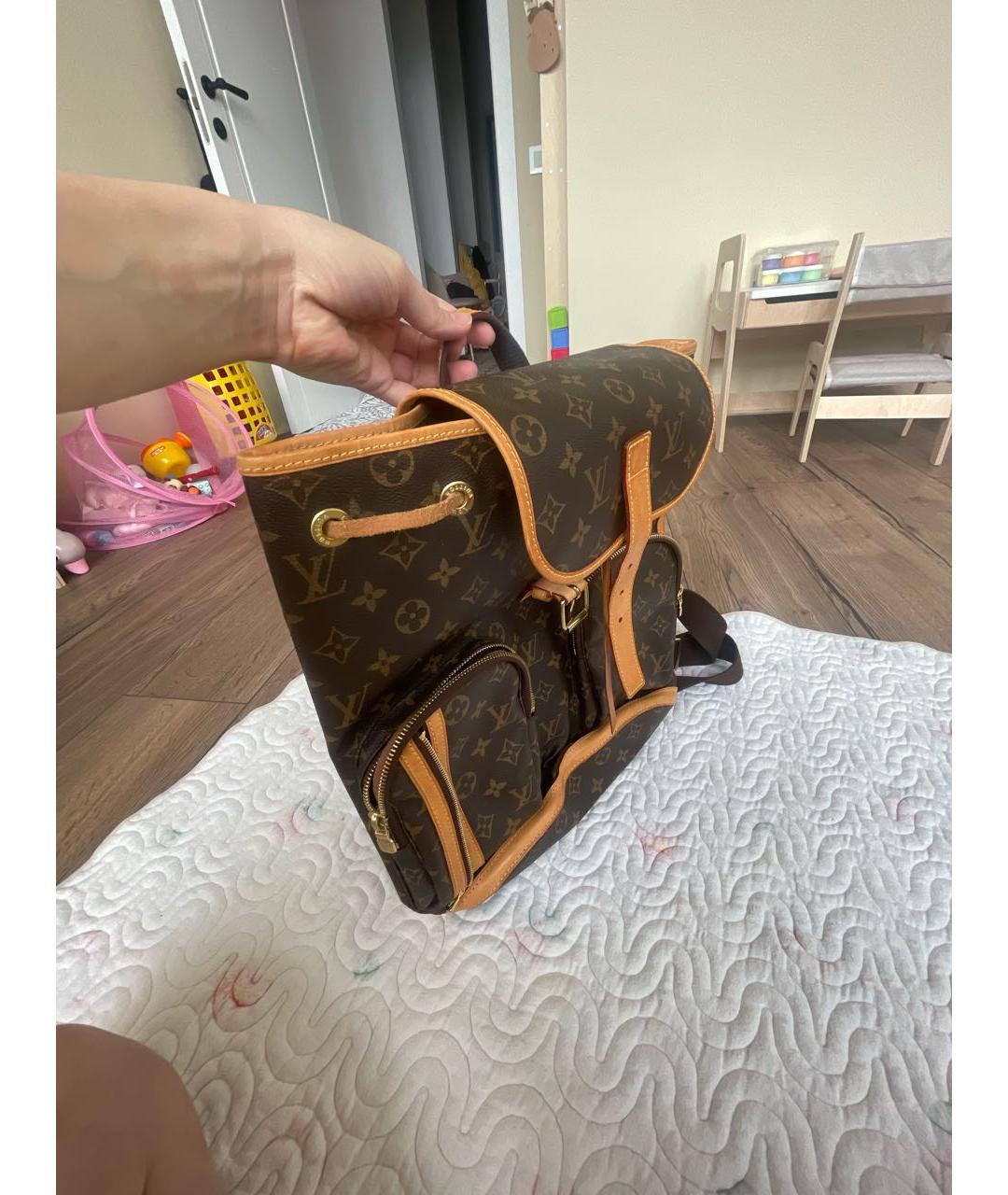 LOUIS VUITTON Коричневый кожаный рюкзак, фото 2