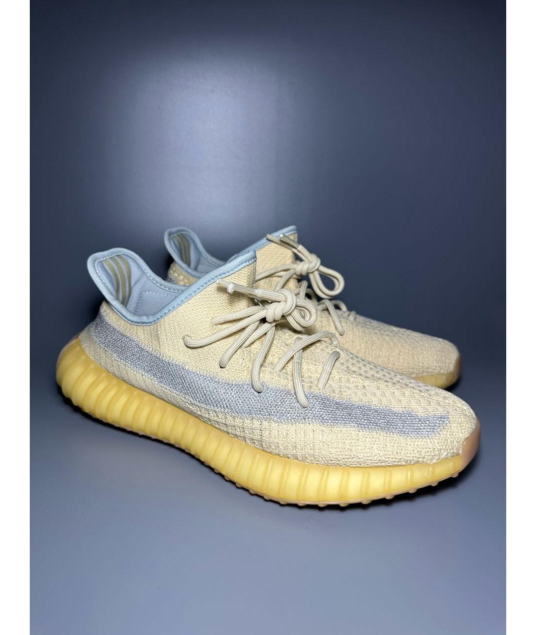 ADIDAS YEEZY Желтые текстильные низкие кроссовки / кеды, фото 5