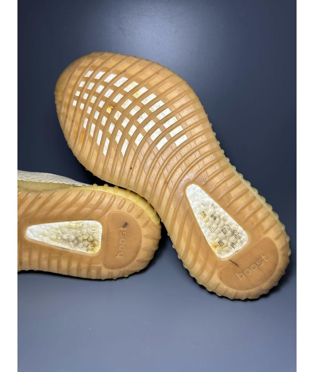 ADIDAS YEEZY Желтые текстильные низкие кроссовки / кеды, фото 8
