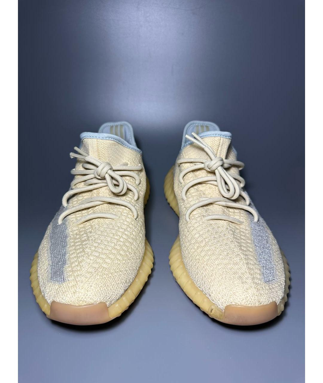 ADIDAS YEEZY Желтые текстильные низкие кроссовки / кеды, фото 2