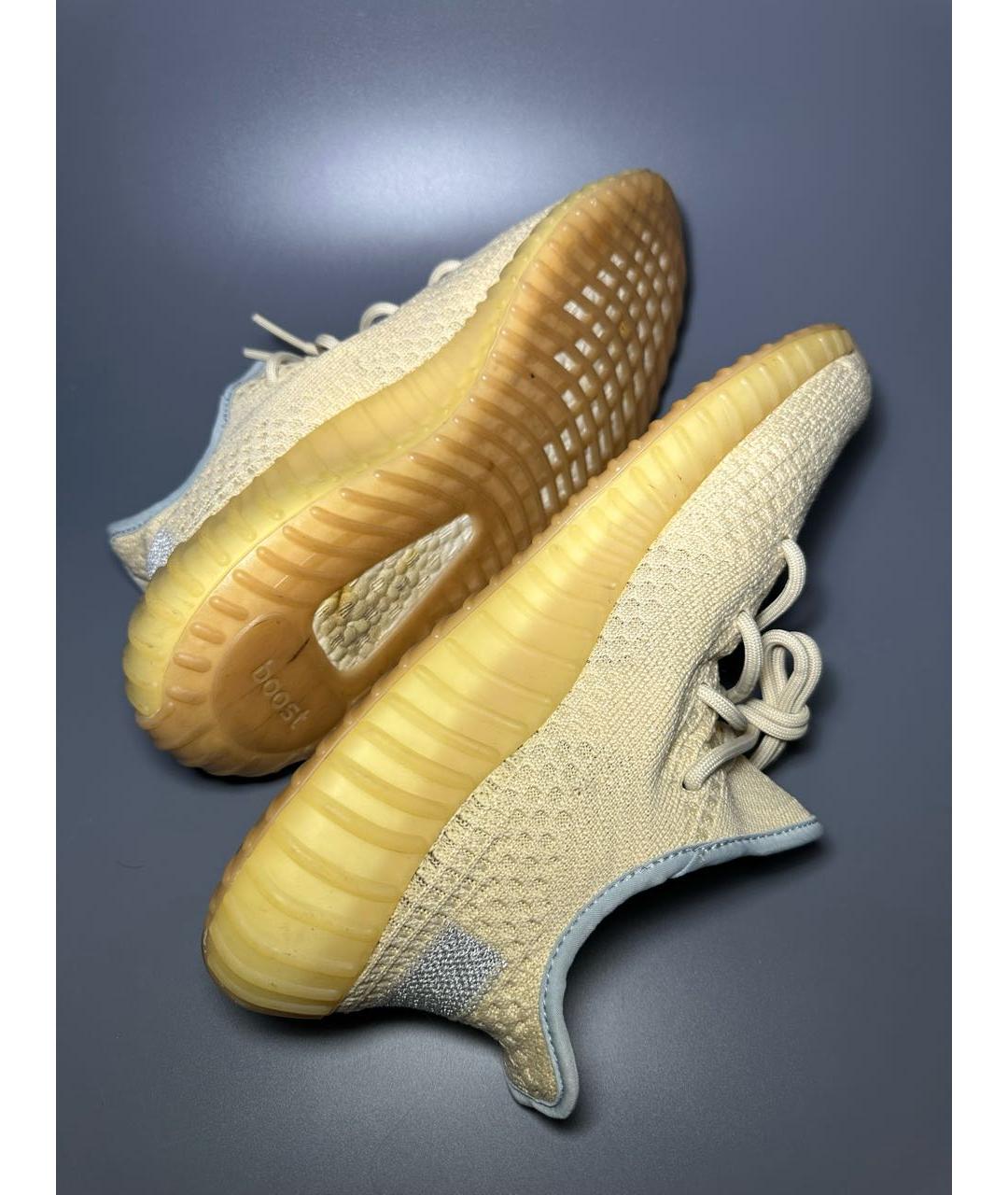 ADIDAS YEEZY Желтые текстильные низкие кроссовки / кеды, фото 7