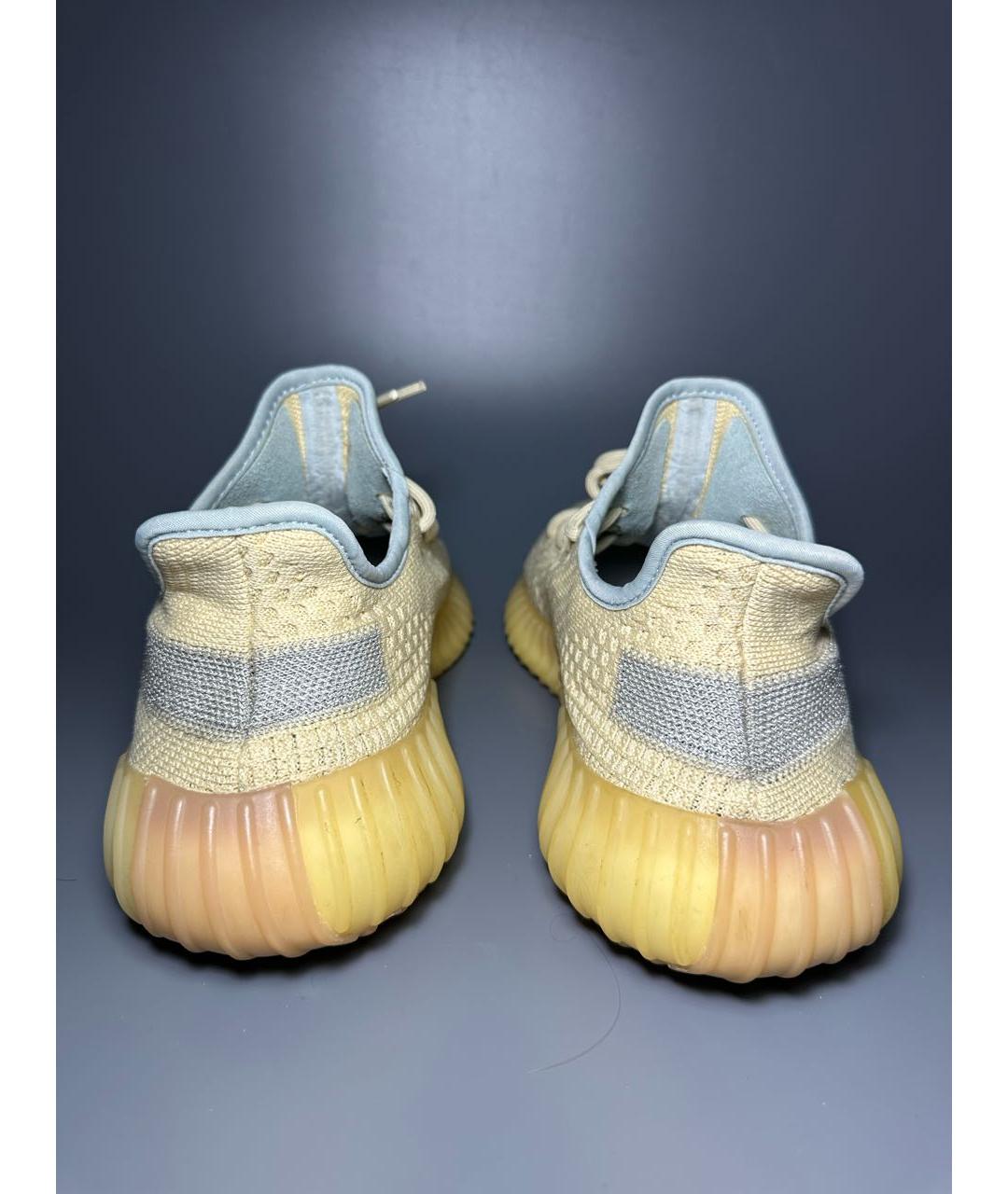ADIDAS YEEZY Желтые текстильные низкие кроссовки / кеды, фото 4