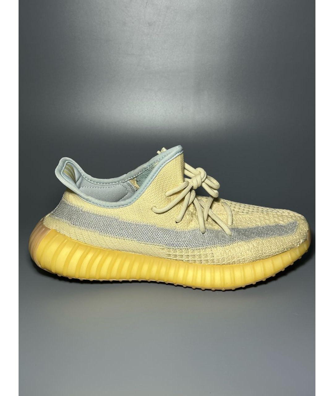 ADIDAS YEEZY Желтые текстильные низкие кроссовки / кеды, фото 9