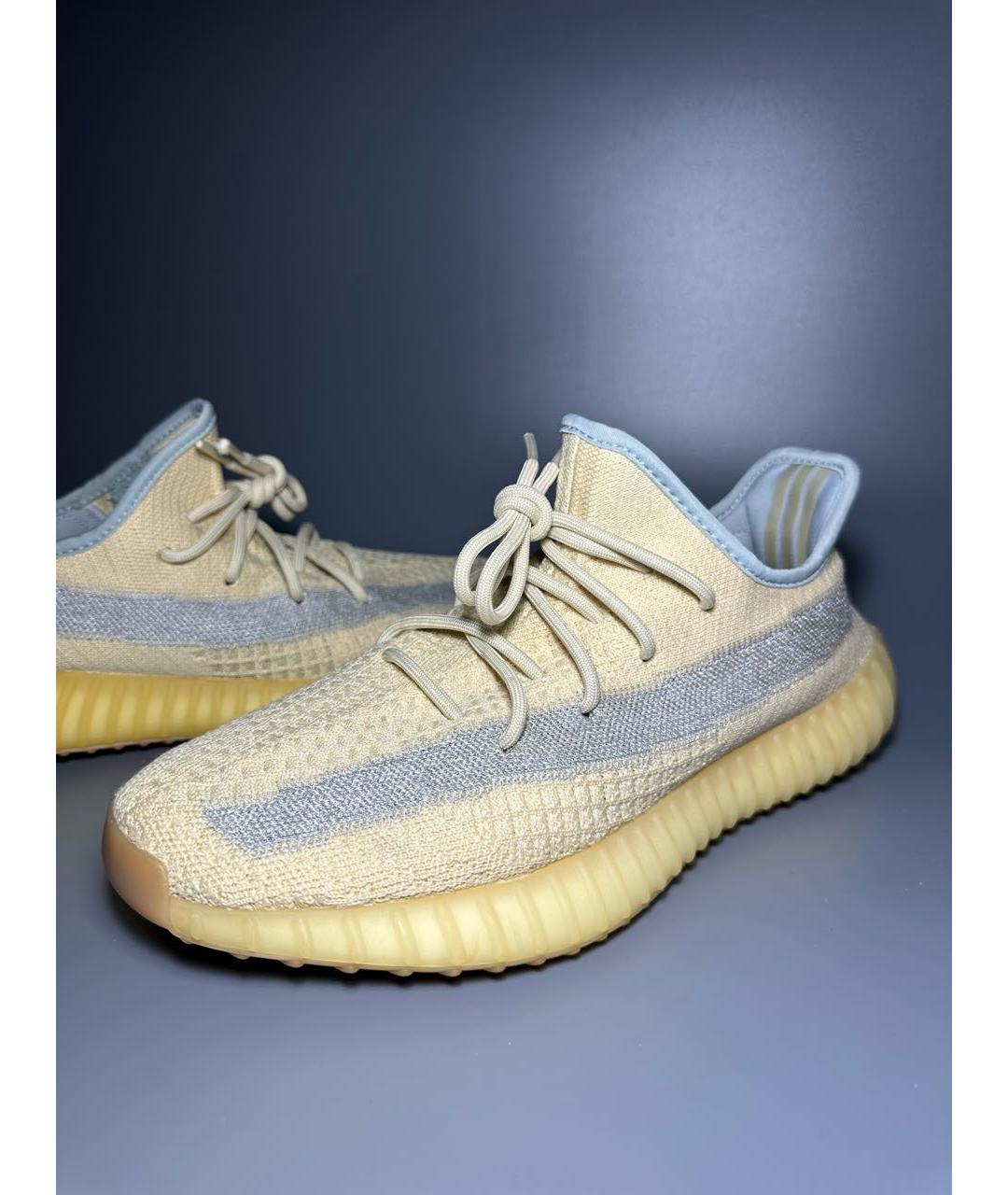 ADIDAS YEEZY Желтые текстильные низкие кроссовки / кеды, фото 6