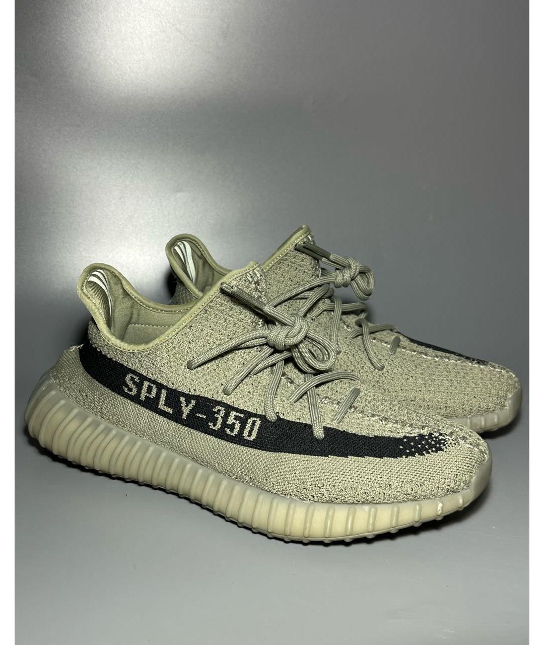 ADIDAS YEEZY Антрацитовые текстильные низкие кроссовки / кеды, фото 5