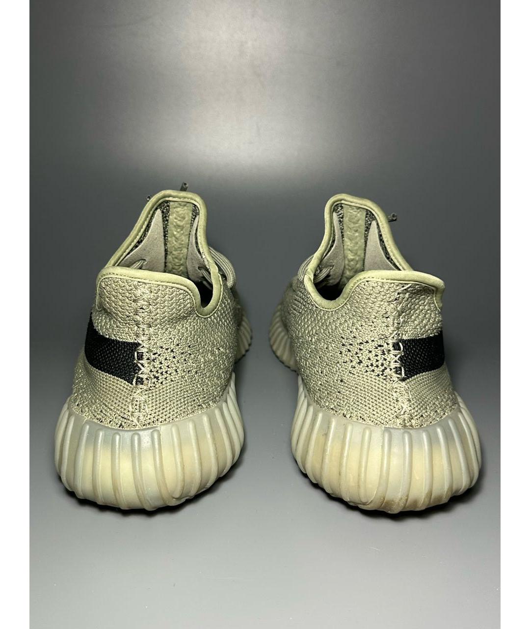 ADIDAS YEEZY Антрацитовые текстильные низкие кроссовки / кеды, фото 4