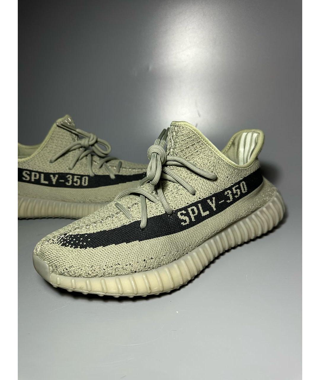 ADIDAS YEEZY Антрацитовые текстильные низкие кроссовки / кеды, фото 6
