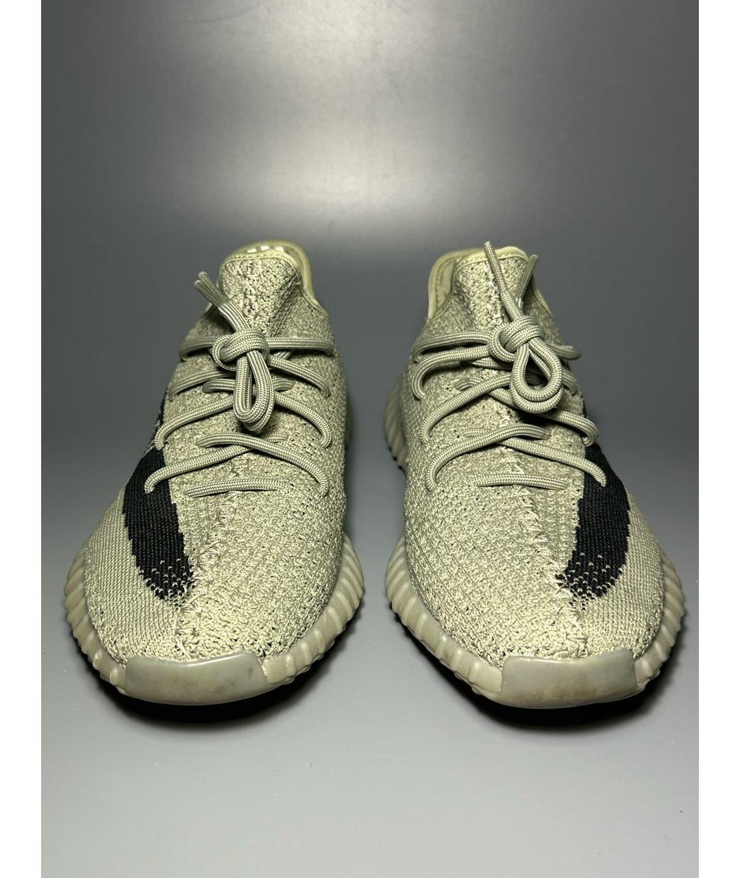 ADIDAS YEEZY Антрацитовые текстильные низкие кроссовки / кеды, фото 2