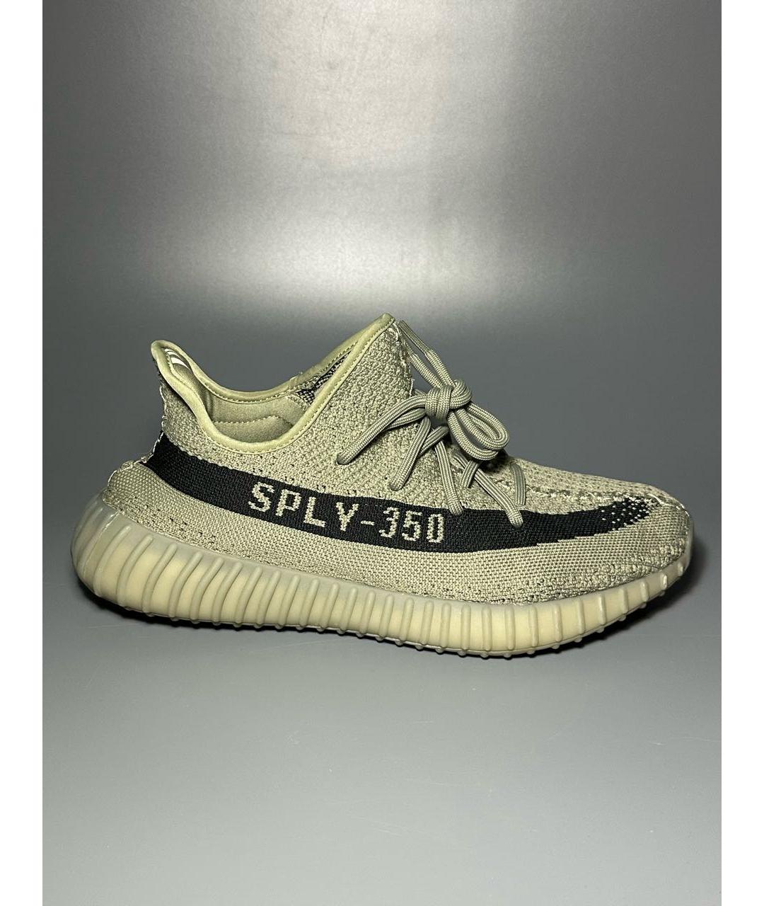 ADIDAS YEEZY Антрацитовые текстильные низкие кроссовки / кеды, фото 9