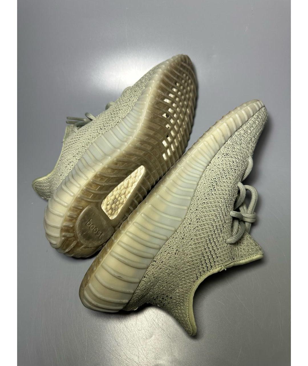 ADIDAS YEEZY Антрацитовые текстильные низкие кроссовки / кеды, фото 7