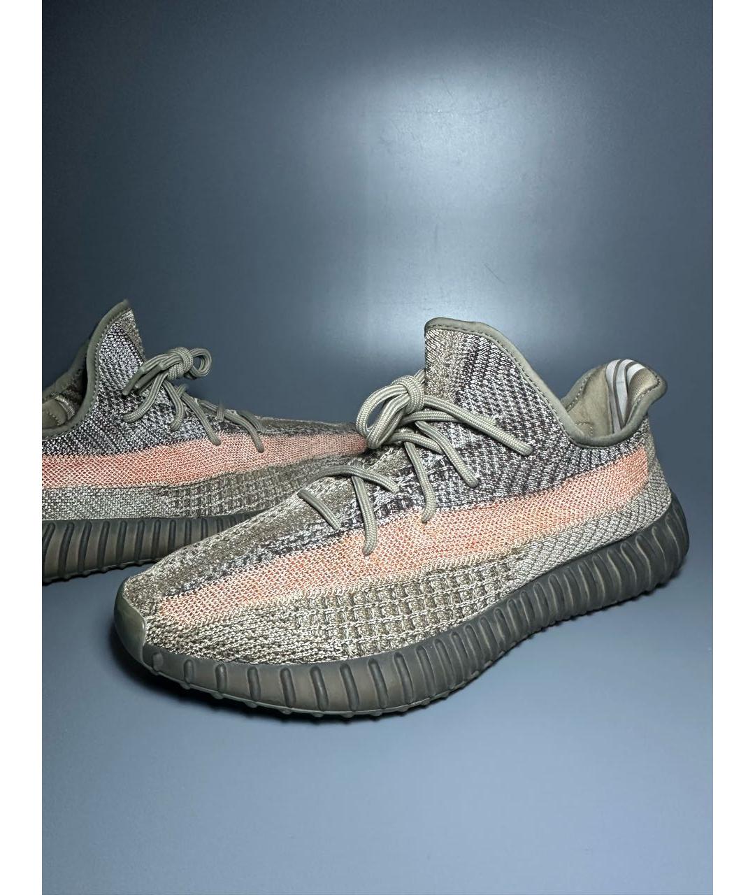 ADIDAS YEEZY Коричневые текстильные низкие кроссовки / кеды, фото 6