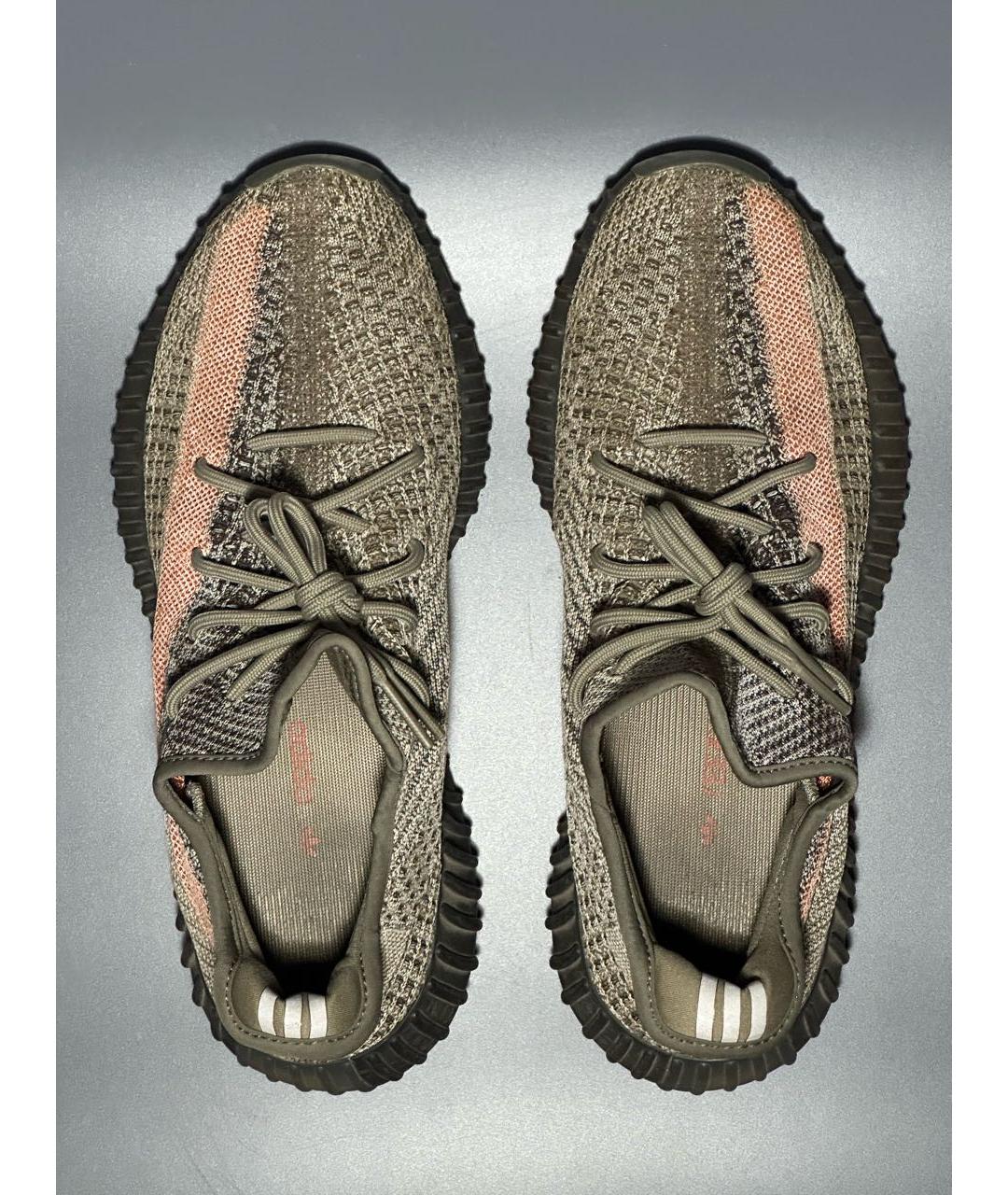 ADIDAS YEEZY Коричневые текстильные низкие кроссовки / кеды, фото 3