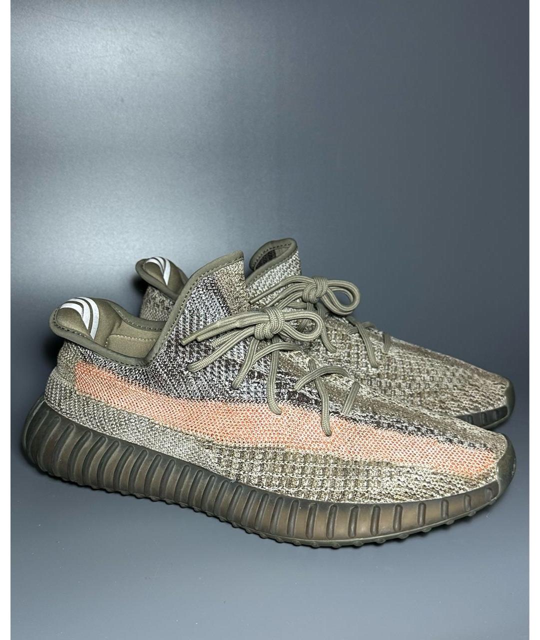 ADIDAS YEEZY Коричневые текстильные низкие кроссовки / кеды, фото 5