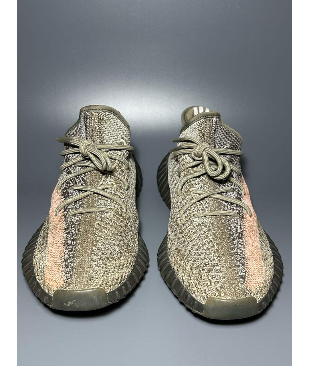 ADIDAS YEEZY Коричневые текстильные низкие кроссовки / кеды, фото 2