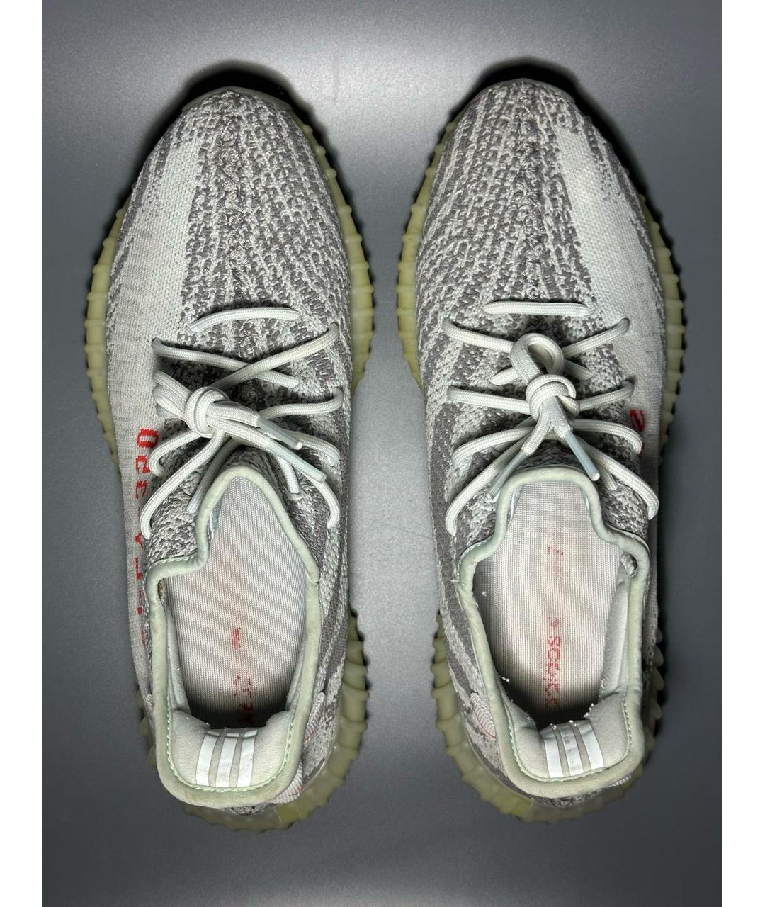 ADIDAS YEEZY Белые текстильные низкие кроссовки / кеды, фото 3