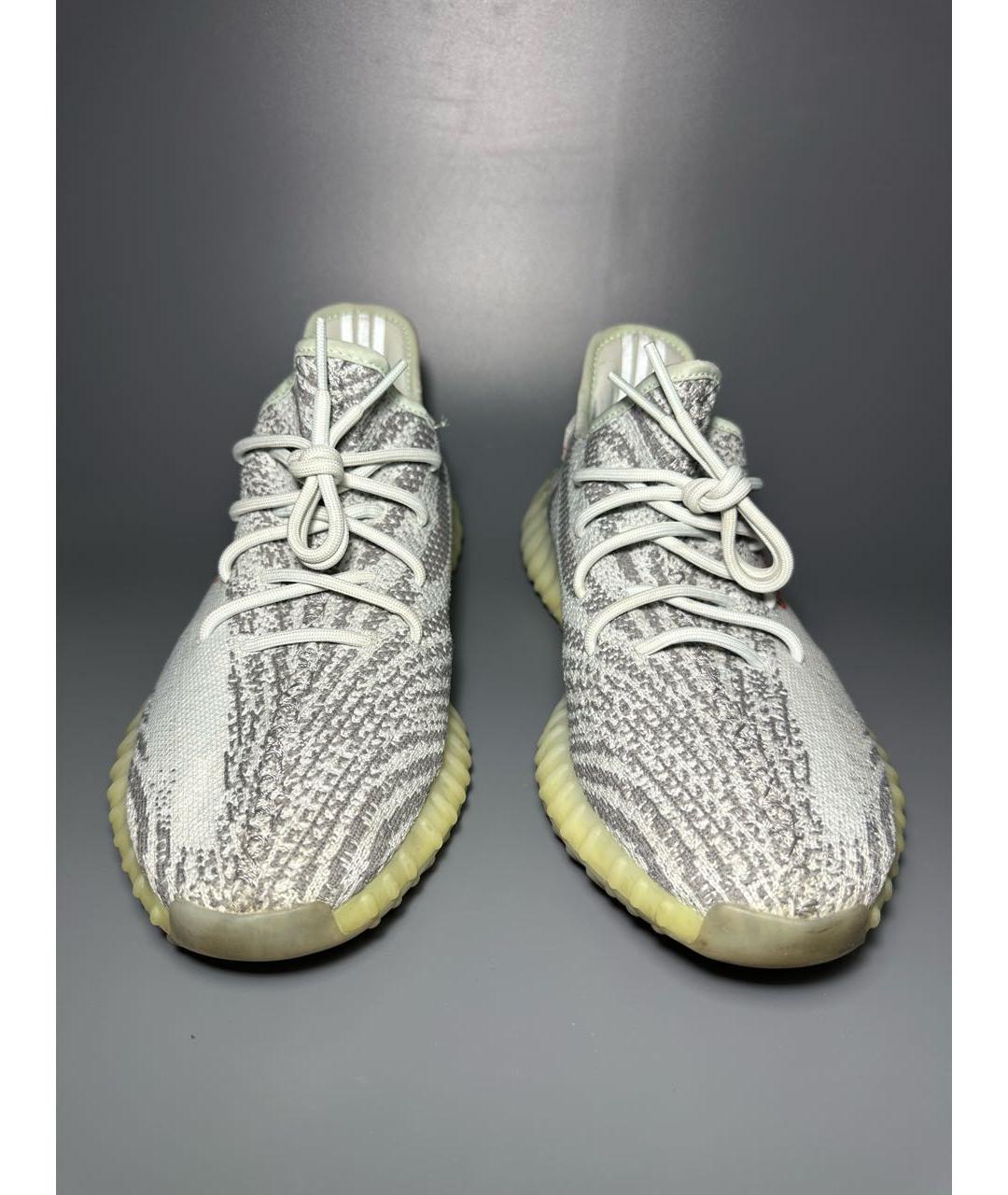 ADIDAS YEEZY Белые текстильные низкие кроссовки / кеды, фото 2