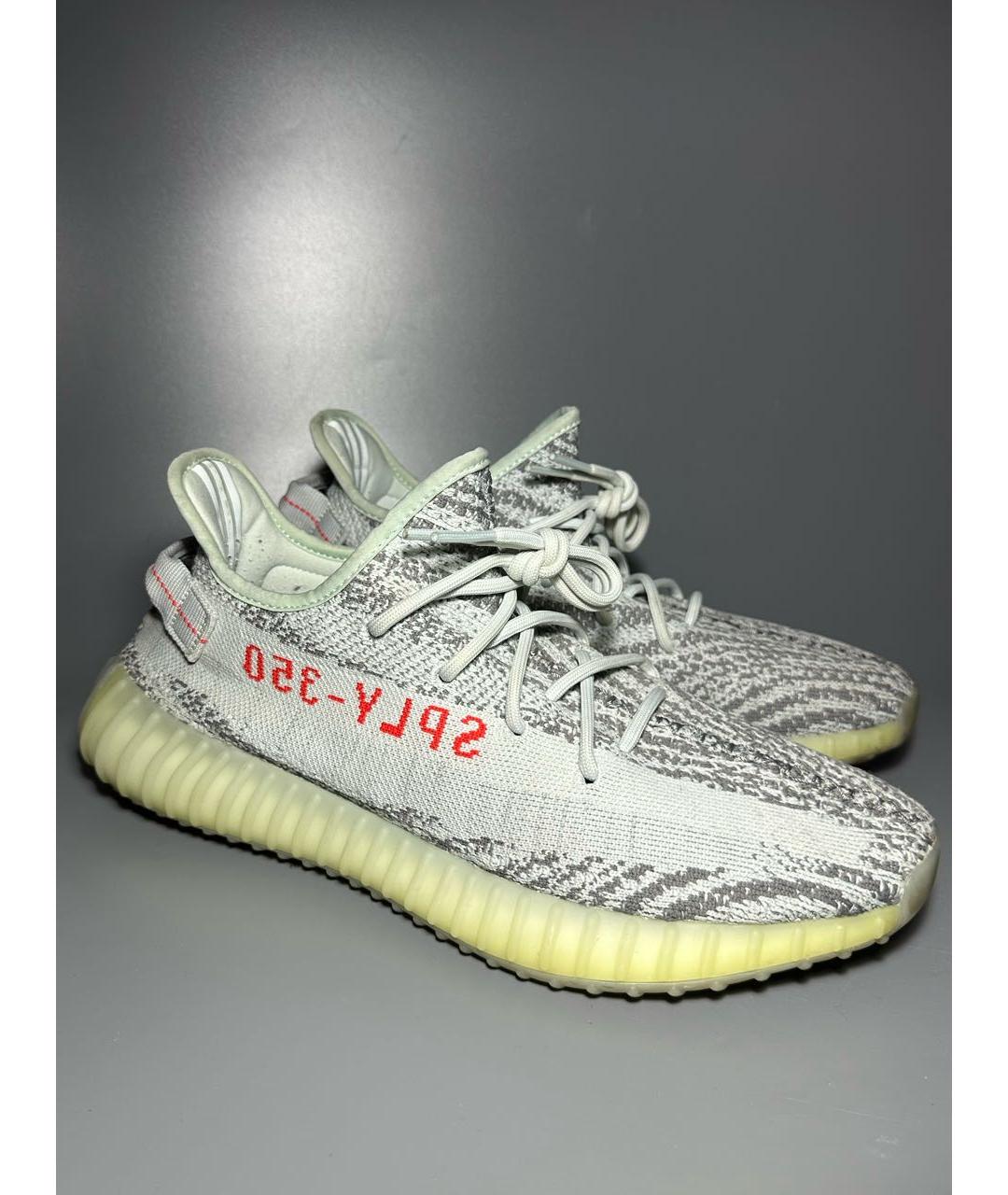 ADIDAS YEEZY Белые текстильные низкие кроссовки / кеды, фото 5