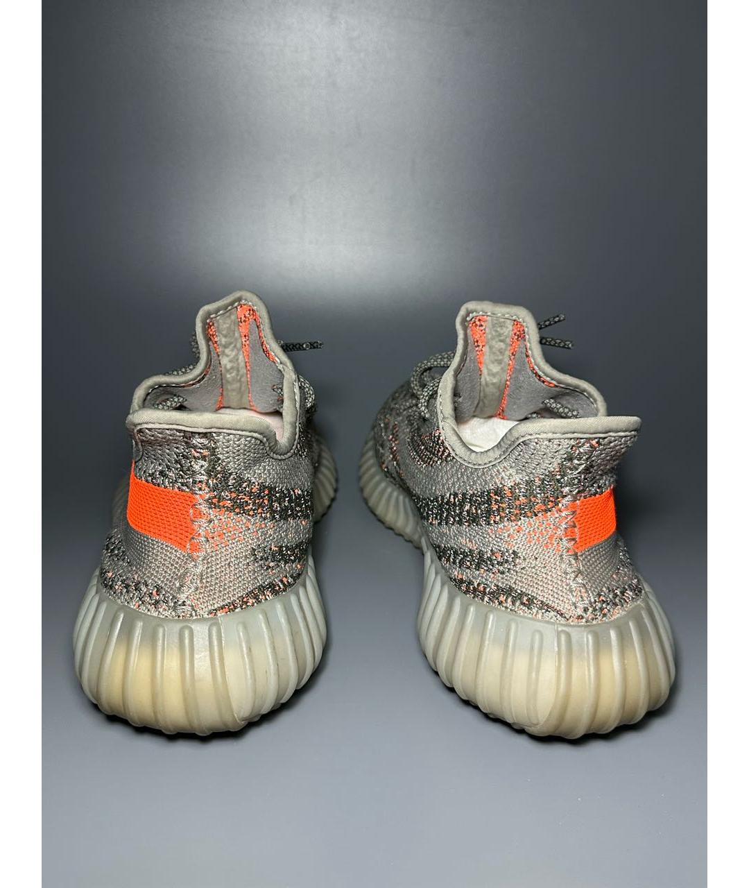 ADIDAS YEEZY Антрацитовые текстильные низкие кроссовки / кеды, фото 4