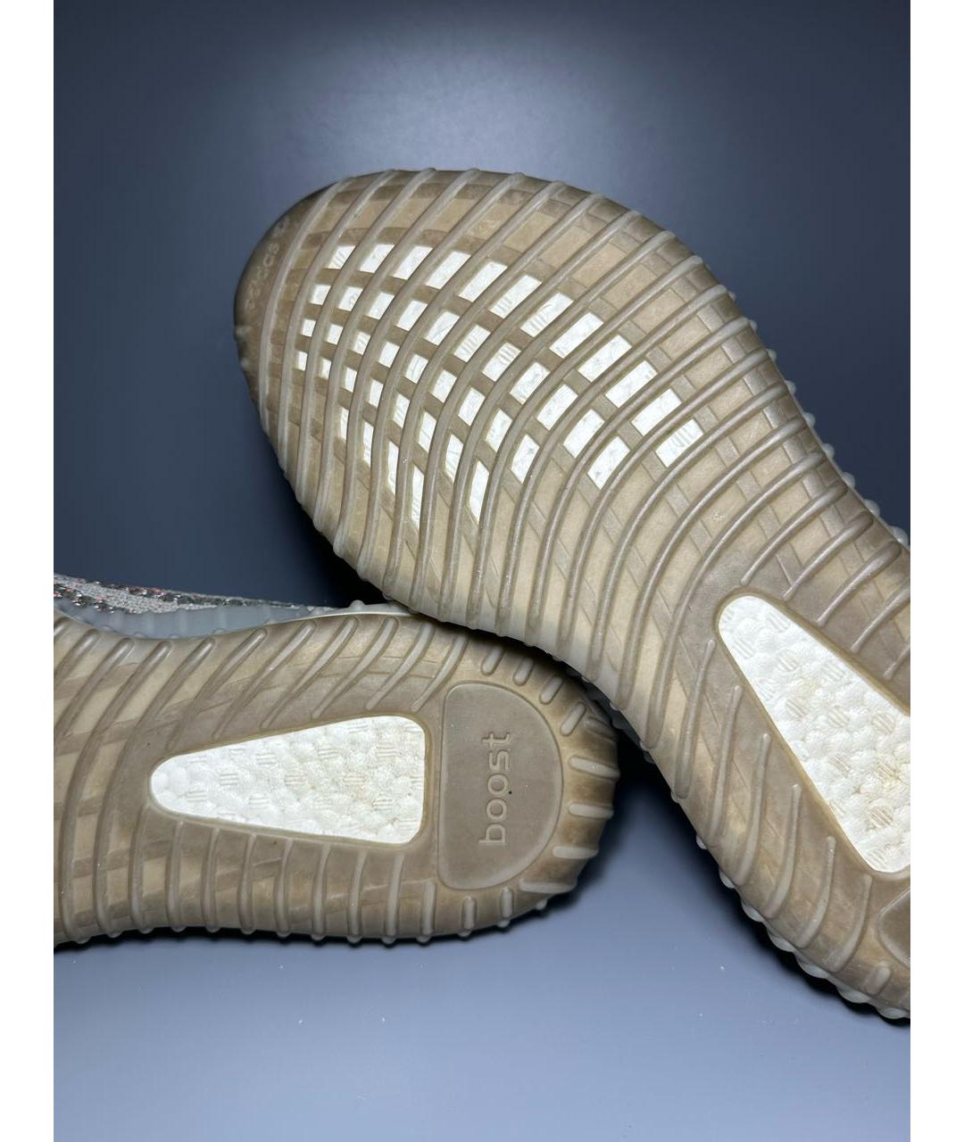 ADIDAS YEEZY Антрацитовые текстильные низкие кроссовки / кеды, фото 8
