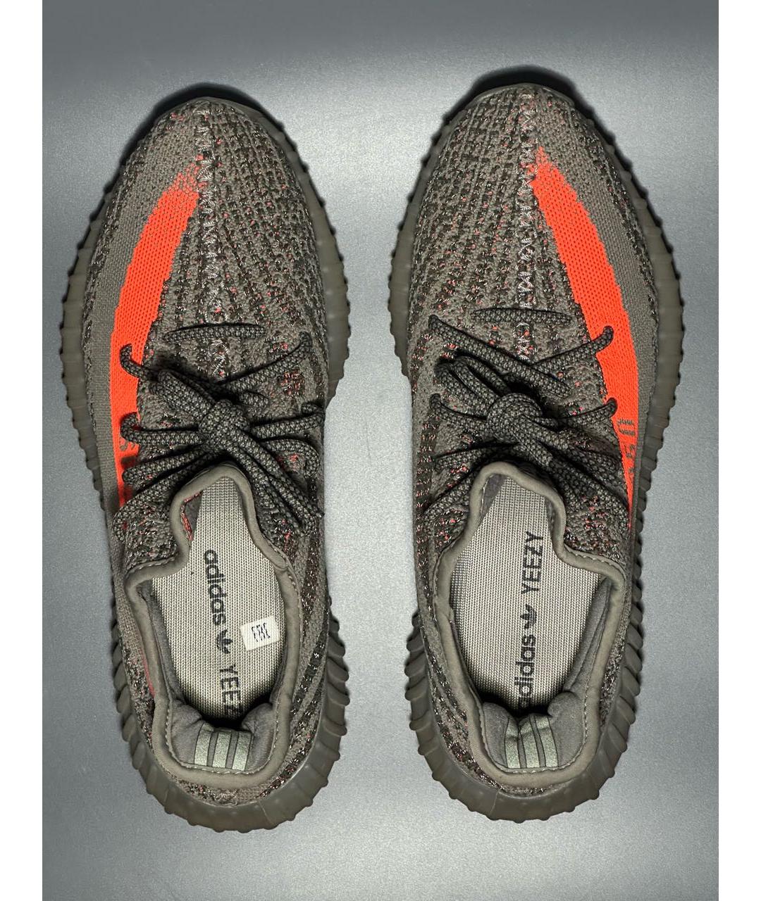 ADIDAS YEEZY Антрацитовые текстильные низкие кроссовки / кеды, фото 3