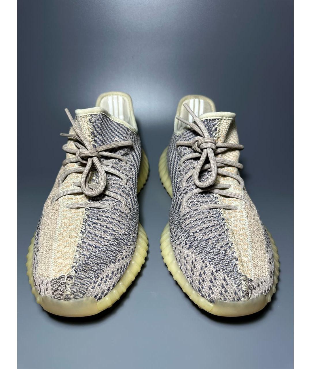 ADIDAS YEEZY Бежевые текстильные низкие кроссовки / кеды, фото 2