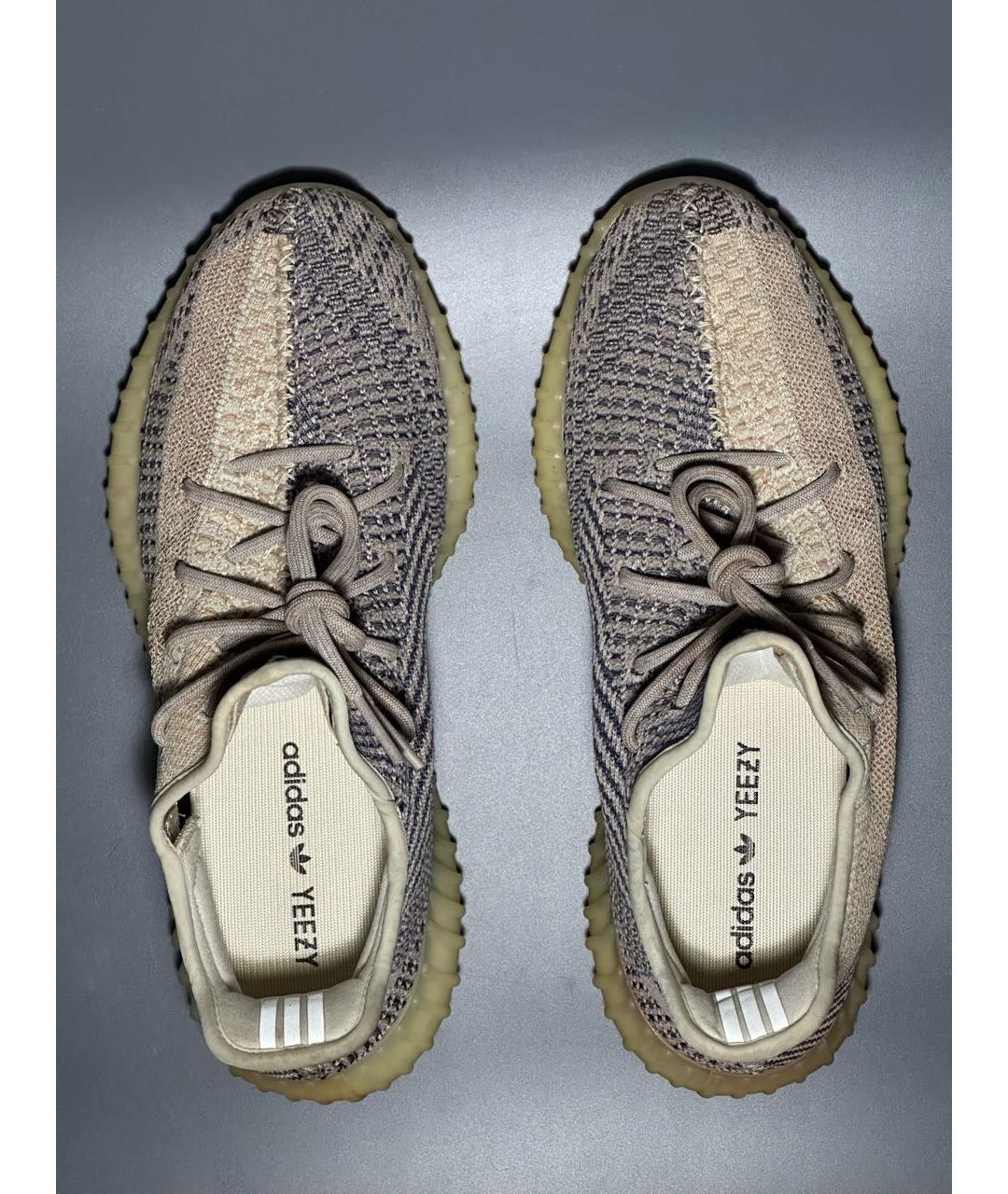 ADIDAS YEEZY Бежевые текстильные низкие кроссовки / кеды, фото 3