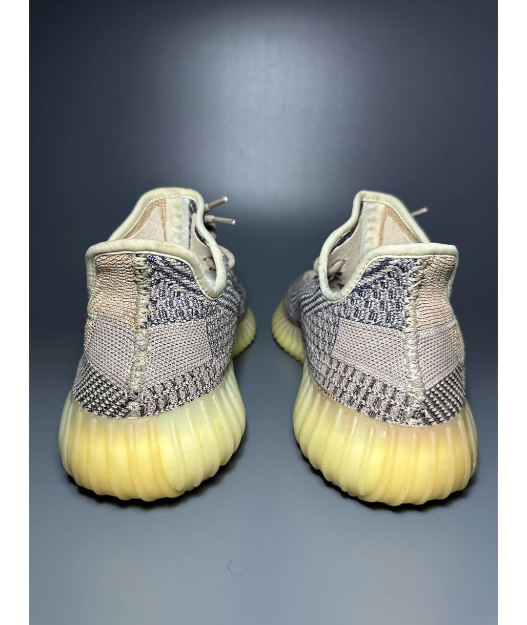 ADIDAS YEEZY Бежевые текстильные низкие кроссовки / кеды, фото 4