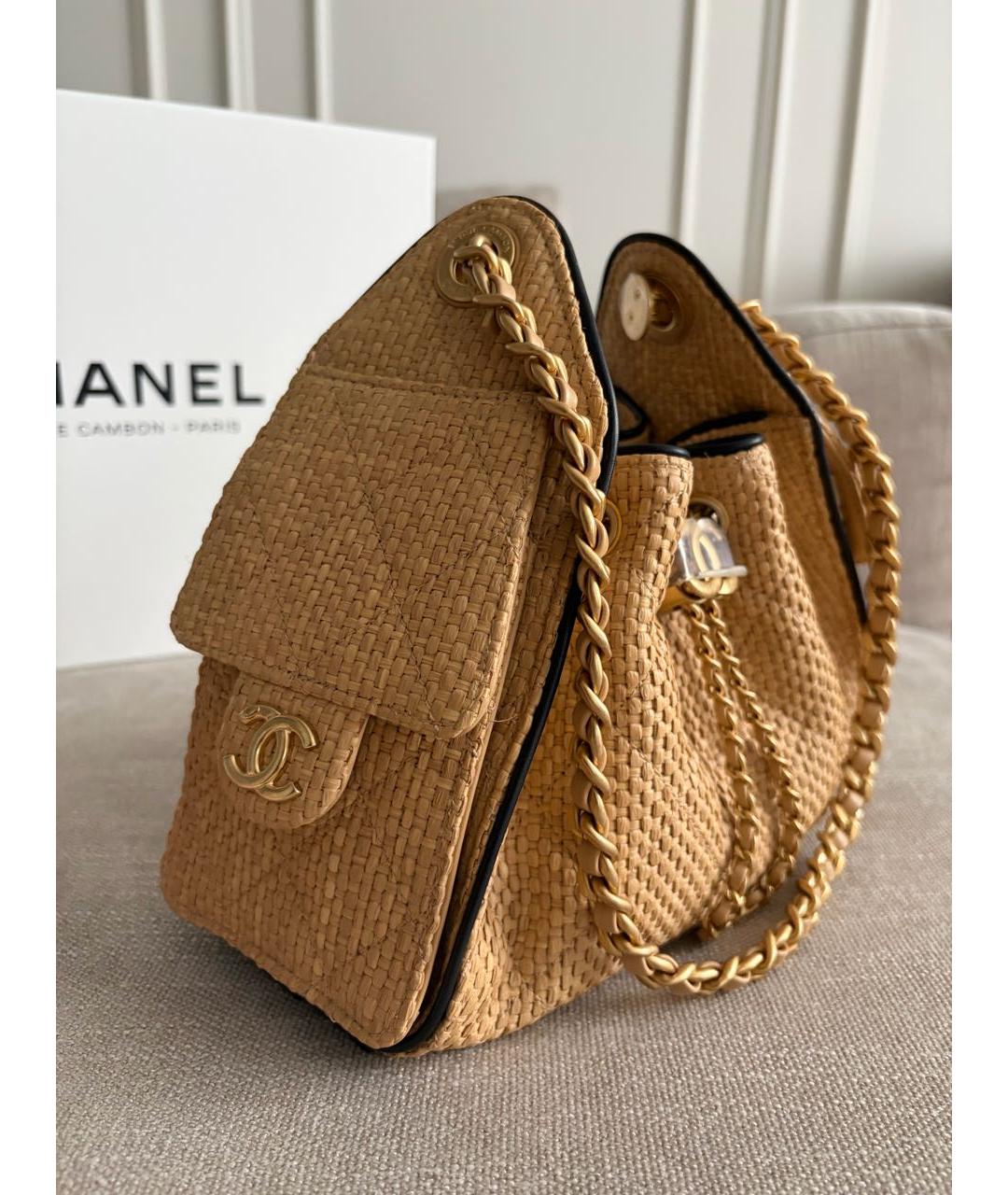 CHANEL Бежевая сумка через плечо, фото 2